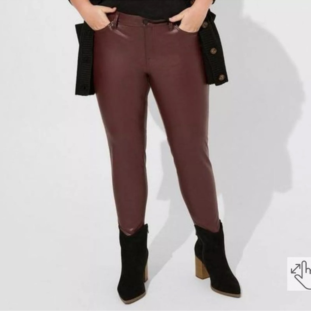 Torrid Skinny faux leather high rise pants size 16 tall